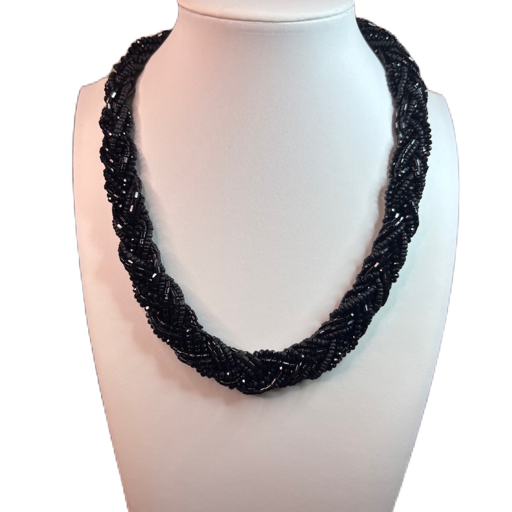 WHBM Black Beaded Necklace
